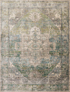 Loloi Rugs Javari Collection Rug in Grass, Ocean - 6.6 x 9.3 feet