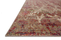 Loloi Rugs Javari Collection Rug in Drizzle, Berry - 6.6 x 9.3 feet