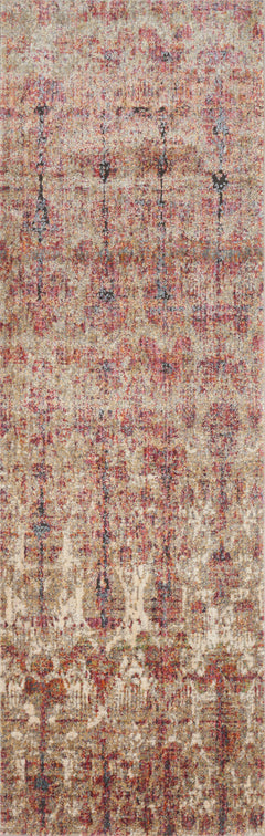 Loloi Rugs Javari Collection Rug in Drizzle, Berry - 6.6 x 9.3 feet