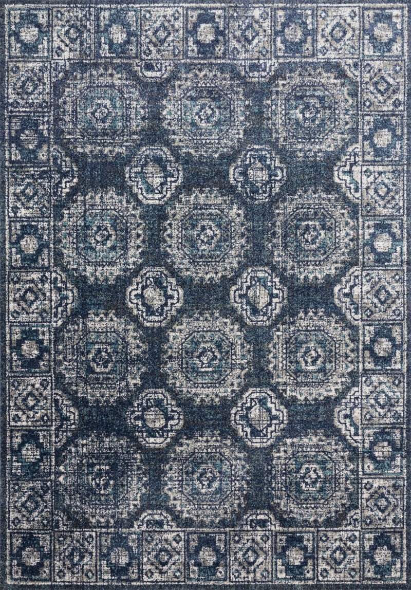 Loloi Rugs Joaquin Collection Rug in Denim, Grey - 9.5 x 13 feet