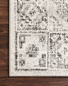 Loloi Rugs Joaquin Collection Rug in Ivory, Charcoal - 9.5 x 13 feet