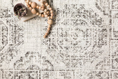 Loloi Rugs Joaquin Collection Rug in Ivory, Charcoal - 9.5 x 13 feet