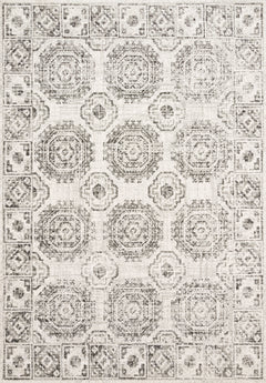 Loloi Rugs Joaquin Collection Rug in Ivory, Charcoal - 9.5 x 13 feet