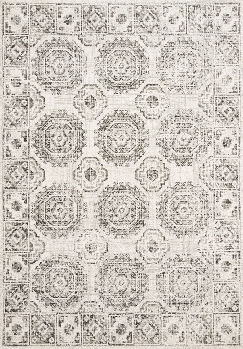 Loloi Rugs Joaquin Collection Rug in Ivory, Charcoal - 9.5 x 13 feet