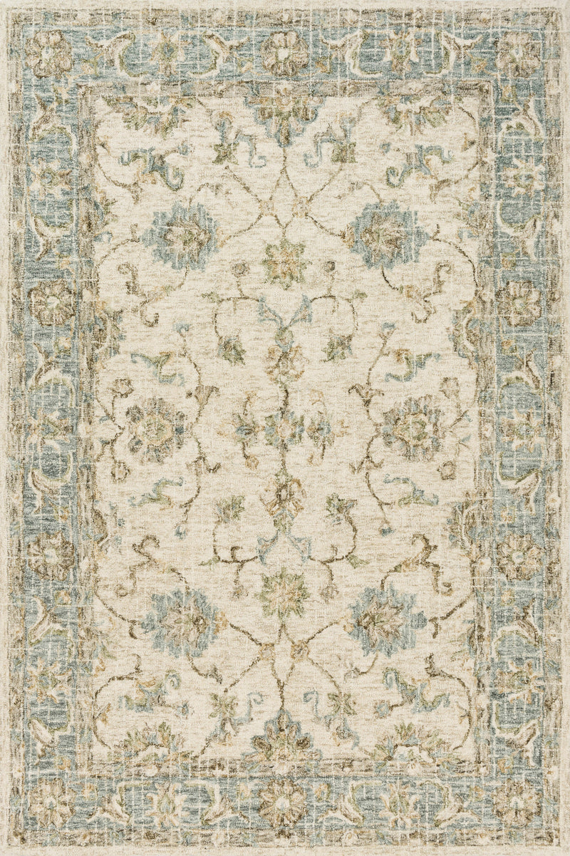 Loloi Rugs Julian Collection Rug in Ivory, Spa - 7.8 x 9.8 feet