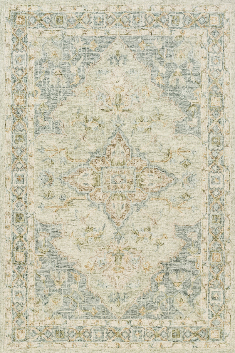 Loloi Rugs Julian Collection Rug in Seafoam Green, Spa - 7.8 x 9.8 feet