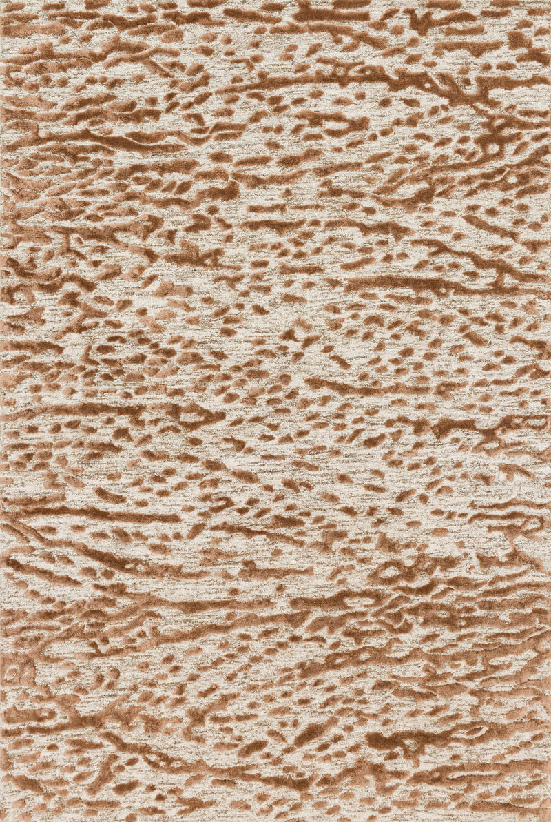 Loloi Rugs Juneau Collection Rug in Oatmeal, Terracotta - 5 x 7.5 feet