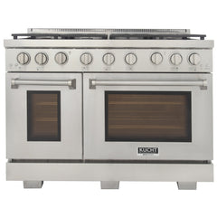 Kucht Appliance Package - 48 inch Natural Gas Range in Stainless Steel, Wall Range Hood, Refrigerator, AP-KFX480-4