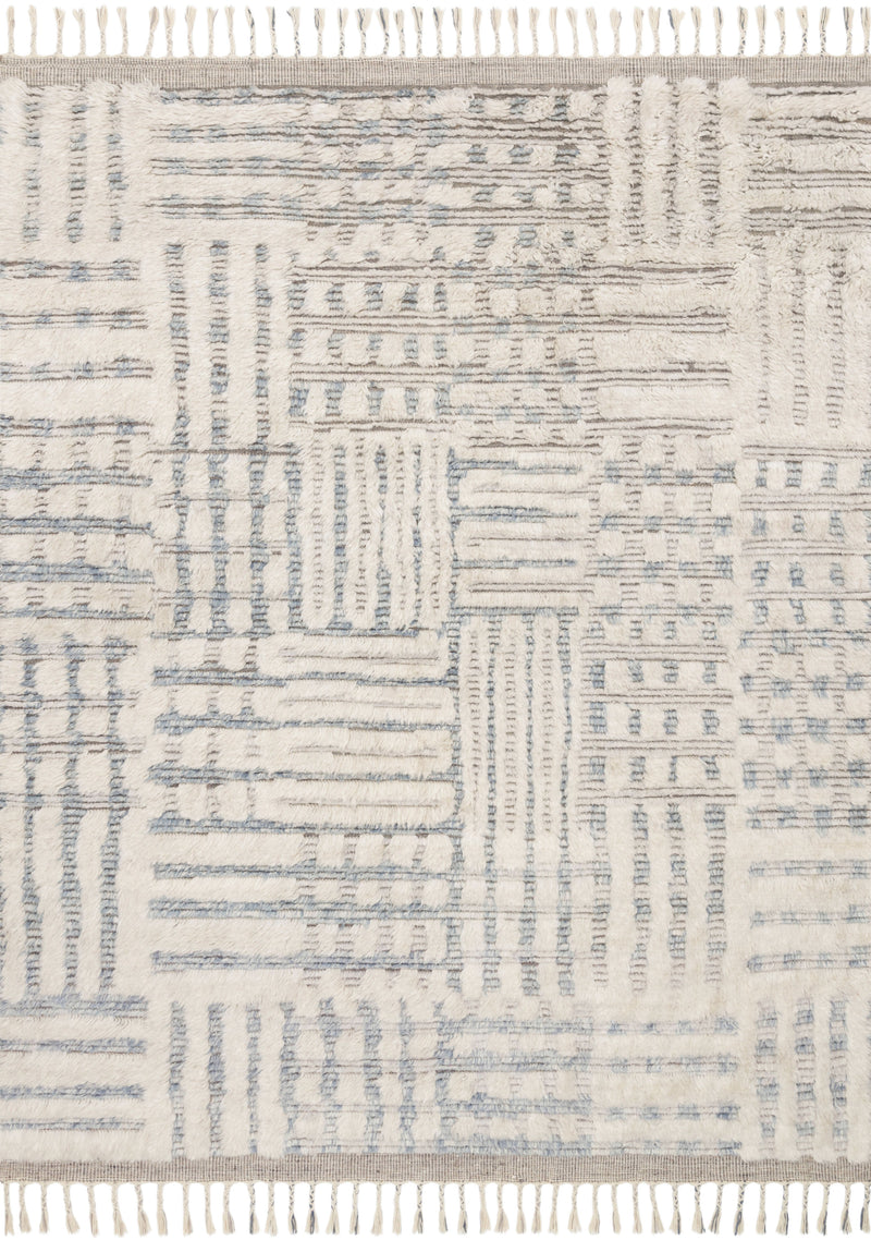 Loloi Rugs Khalid Collection Rug in Ivory, Sky - 4 x 6 feet