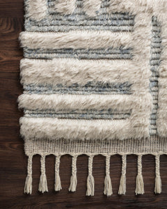 Loloi Rugs Khalid Collection Rug in Ivory, Sky - 4 x 6 feet