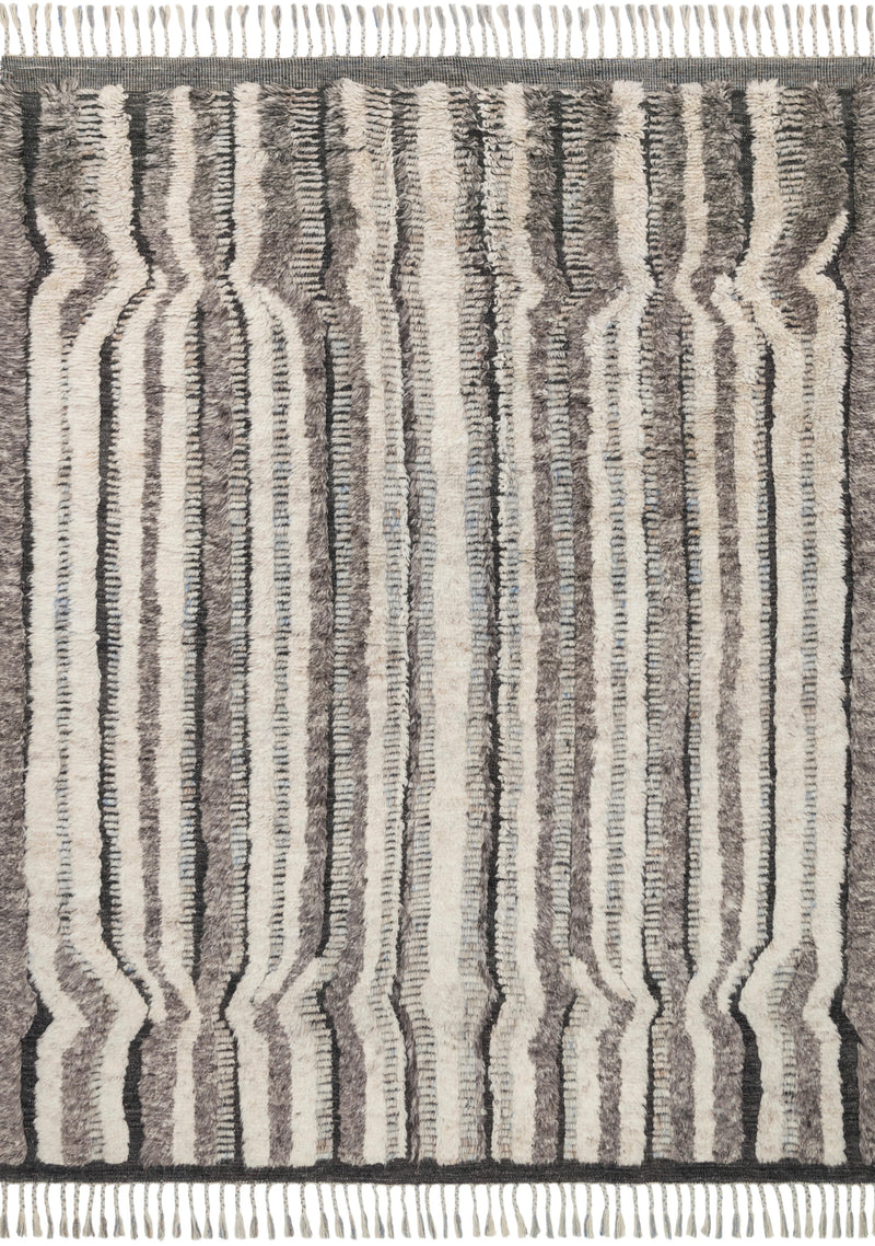 Loloi Rugs Khalid Collection Rug in Stone, Charcoal - 4 x 6 feet