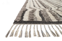 Loloi Rugs Khalid Collection Rug in Stone, Charcoal - 4 x 6 feet