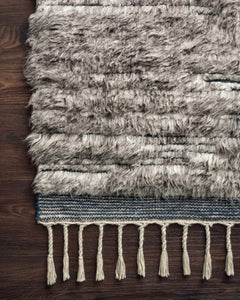 Loloi Rugs Khalid Collection Rug in Pewter, Ink - 4 x 6 feet