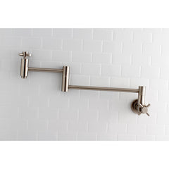 Kingston Brass Concord Two-Handle 1-Hole Wall Mounted Pot Filler Faucet In Brushed Nickel, KS8108DX