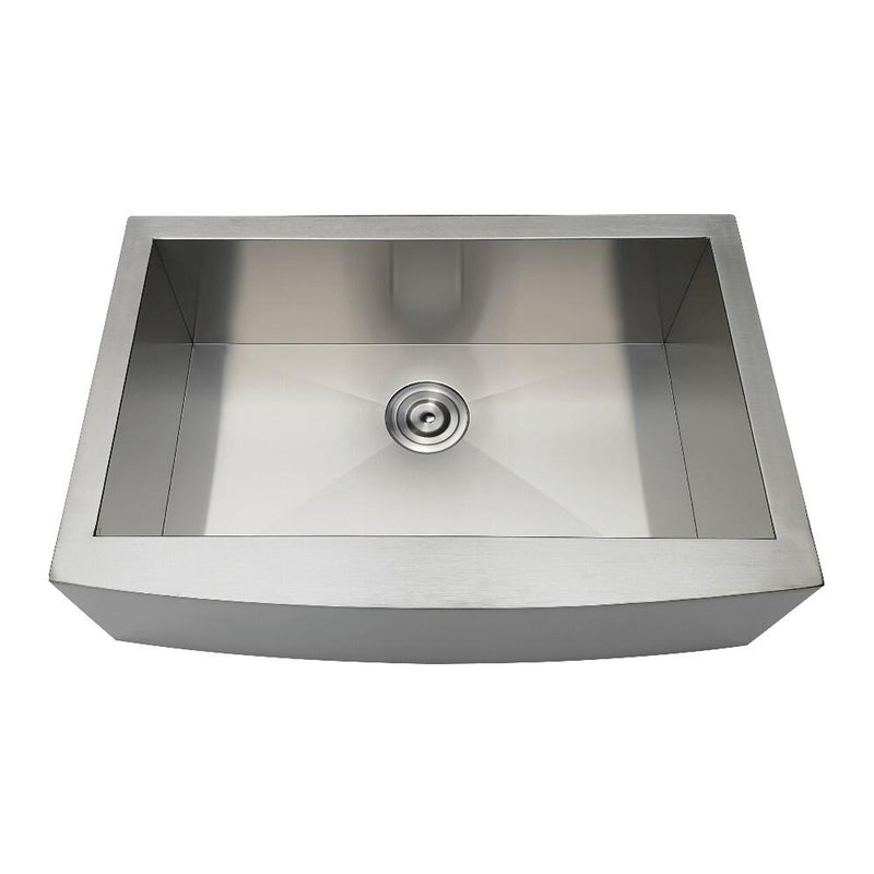 Kingston Brass 30 In. Drop-In Stainless Steel Single Bowl Farmhouse Kitchen Sink, Brushed, GKTSF30209