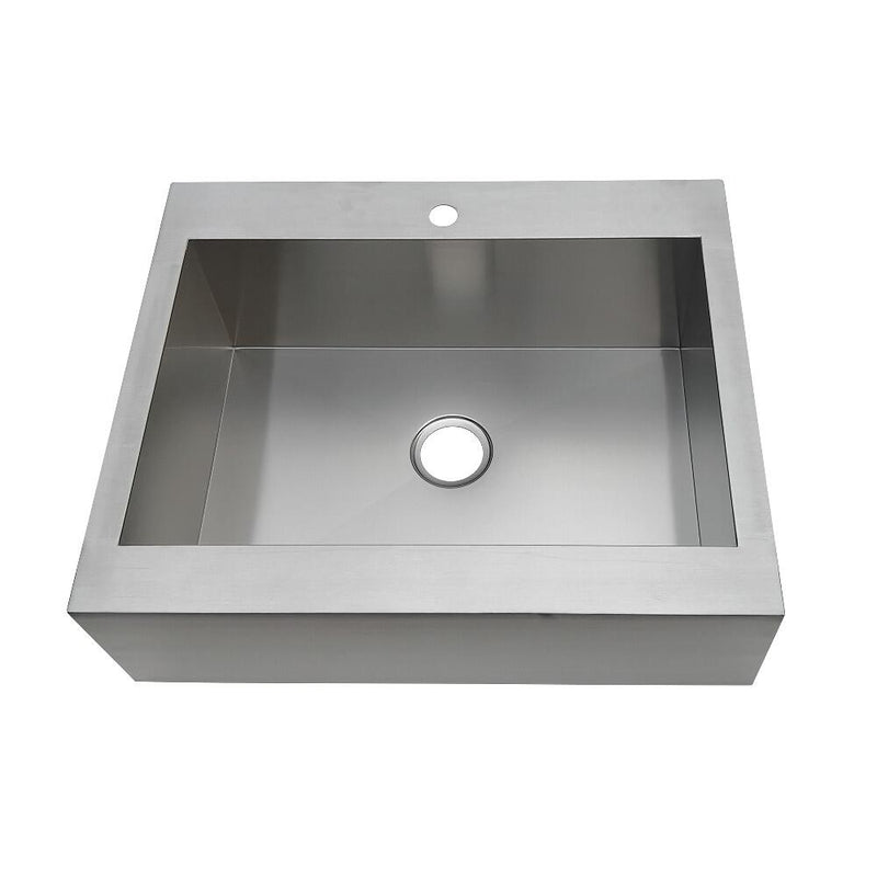 Kingston Brass 30 In. Edinburg Drop-In Single Bowl Kitchen Sink, Brushed, GKTSF302491