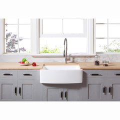 Kingston Brass 30 In. Farmhouse Single Bowl Kitchen Sink, Matte White, GKFA30229