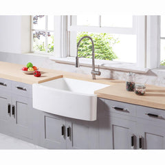 Kingston Brass 30 In. Farmhouse Single Bowl Kitchen Sink, Matte White, GKFA30229