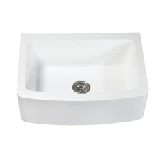 Kingston Brass 30 In. Farmhouse Single Bowl Kitchen Sink, Matte White, GKFA30229