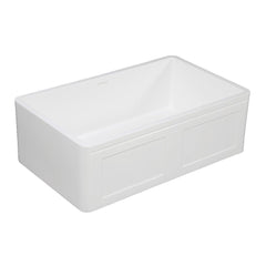 Kingston Brass 30 In. Apron Front Farmhouse Single Bowl Kitchen Sink, Matte White, GKFA301810DS