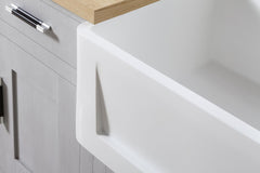 Kingston Brass 30 In. Apron Front Farmhouse Single Bowl Kitchen Sink, Matte White, GKFA301810LD