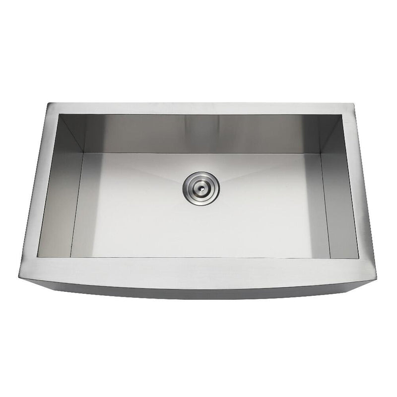 Kingston Brass 33 In. Drop-In Stainless Steel Single Bowl Farmhouse Kitchen Sink, Brushed, GKTSF33209