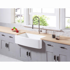 Kingston Brass 33 In. Farmhouse Single Bowl Kitchen Sink, Matte White, GKFA33229