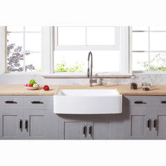 Kingston Brass 33 In. Farmhouse Single Bowl Kitchen Sink, Matte White, GKFA33229