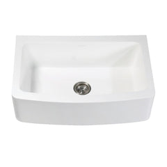 Kingston Brass 33 In. Farmhouse Single Bowl Kitchen Sink, Matte White, GKFA33229