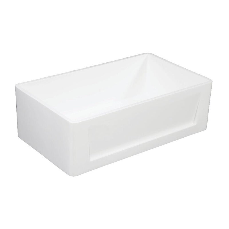 Kingston Brass 33 In. Apron Front Farmhouse Single Bowl Kitchen Sink, Matte White, GKFA331810SQ