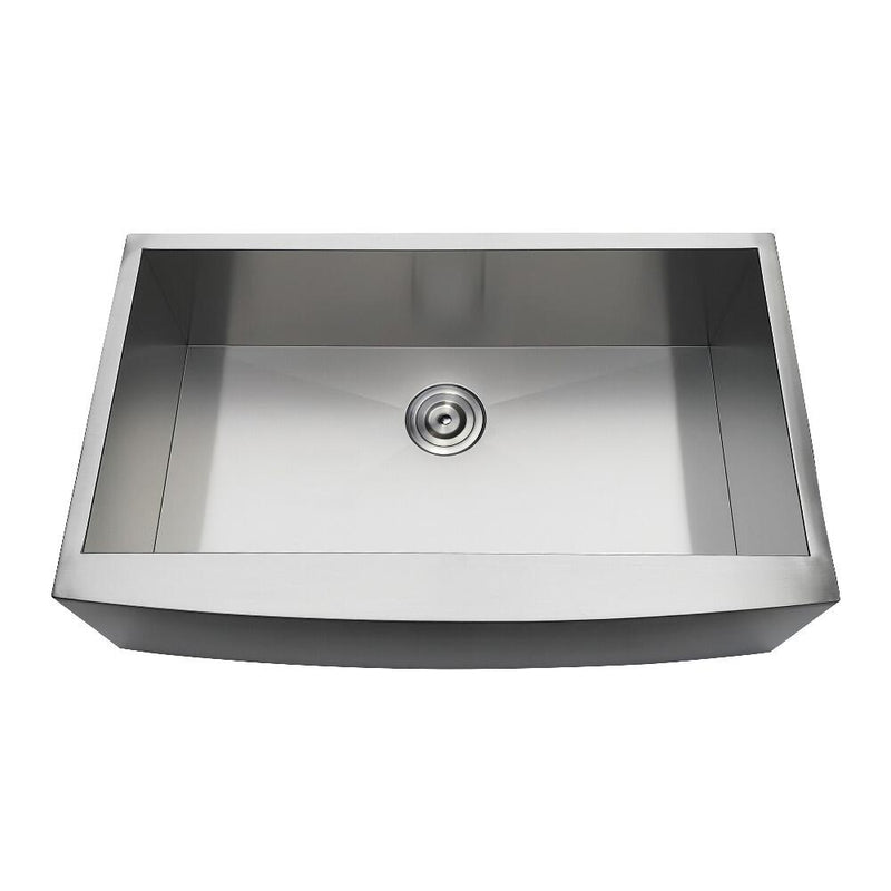 Kingston Brass 33 In. Stainless Steel Single Farmhouse Kitchen Sink, Brushed, GKUSF33209