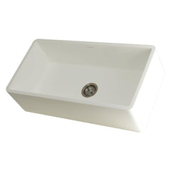 Kingston Brass 36 In. Apron Front Farmhouse Single Bowl Kitchen Sink, Matte White, GKFA361810BC