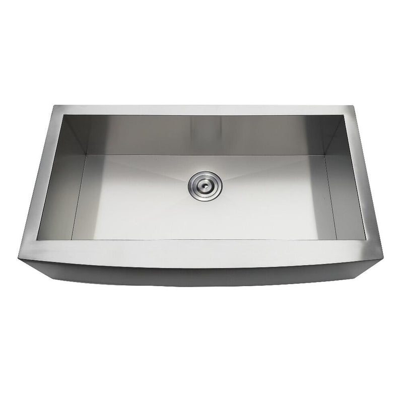 Kingston Brass 36 In. Stainless Steel Single Bowl Farmhouse Kitchen Sink, Brushed, GKTSF36209