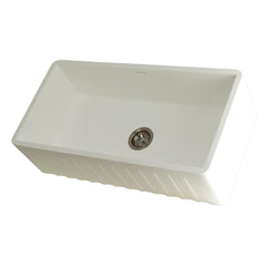 Kingston Brass 36 In. Apron Front Farmhouse Single Bowl Kitchen Sink, Matte White, GKFA361810CD