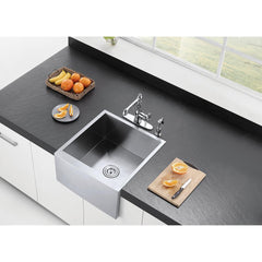 Kingston Brass 21 Inch Apron Front Farmhouse Single Bowl Kitchen Sink, Brushed, KUF212110BN