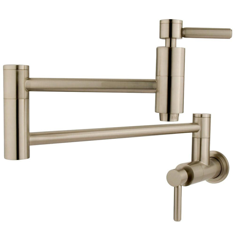 Kingston Brass Concord Two-Handle 1-Hole Wall Mounted Pot Filler Faucet In Brushed Nickel, KS8108DL