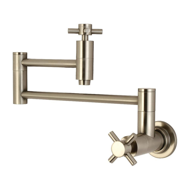 Kingston Brass Concord Two-Handle 1-Hole Wall Mounted Pot Filler Faucet In Brushed Nickel, KS8108DX