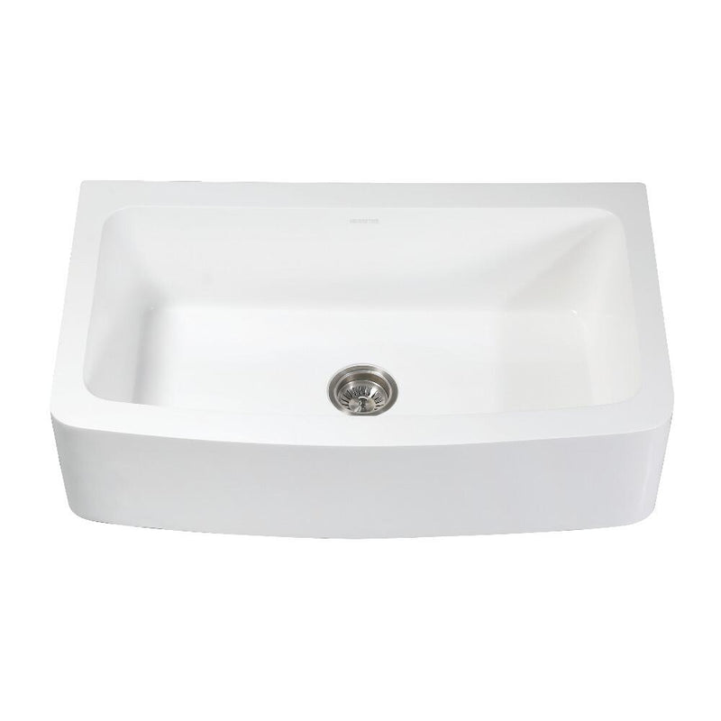 Kingston Brass 36 In. Farmhouse Single Bowl Kitchen Sink, Matte White, GKFA36229