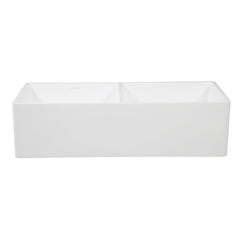 Kingston Brass 36 In. Double Bowl Farmhouse Kitchen Sink, Matte White, GKFA361810BCD