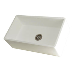 Kingston Brass 33 In. Apron-Front Single Bowl Farmhouse Kitchen Sink in White Matte, GKFA331810BC