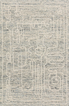 Loloi Rugs Leela Collection Rug in Sky, White - 9.3 x 13 feet