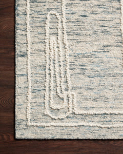 Loloi Rugs Leela Collection Rug in Sky, White - 7.8 x 9.8 feet