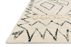 Loloi Rugs Leela Collection Rug in Oatmeal, Denim - 9.3 x 13 feet