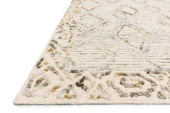 Loloi Rugs Leela Collection Rug in Ivory, Lagoon - 9.3 x 13 feet