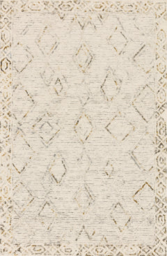 Loloi Rugs Leela Collection Rug in Ivory, Lagoon - 9.3 x 13 feet