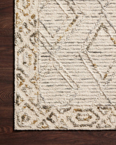 Loloi Rugs Leela Collection Rug in Ivory, Lagoon - 9.3 x 13 feet