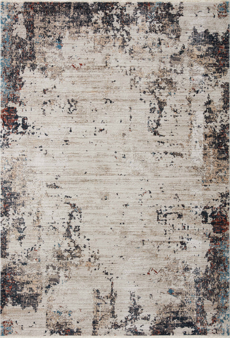 Loloi Rugs Leigh Collection Rug in Ivory, Charcoal - 6.6 x 9.5 feet