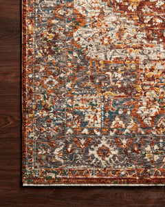 Loloi Rugs Lourdes Collection Rug in Rust, Multi - 7.8 x 10 feet