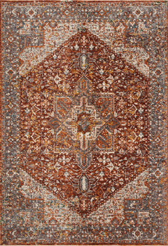 Loloi Rugs Lourdes Collection Rug in Rust, Multi - 7.8 x 10 feet