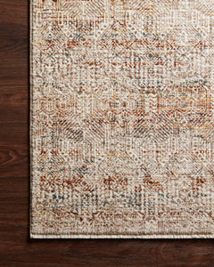 Loloi Rugs Lourdes Collection Rug in Ivory, Spice - 7.8 x 10 feet